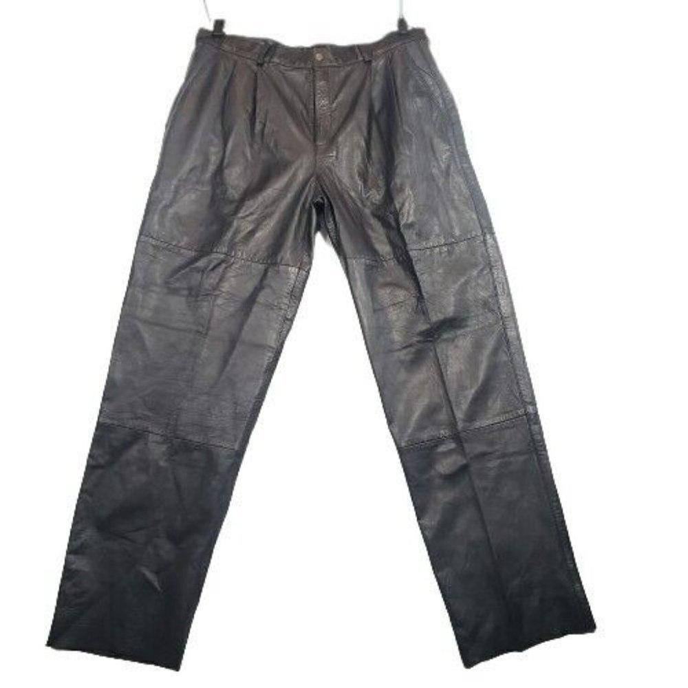 Jules High-Rise Straight Leather Pant - Black Size 38